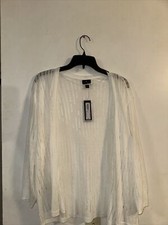 Worthington Open Front Cardigan Sweater Size 0x Lightweight long Sleeve Ivory