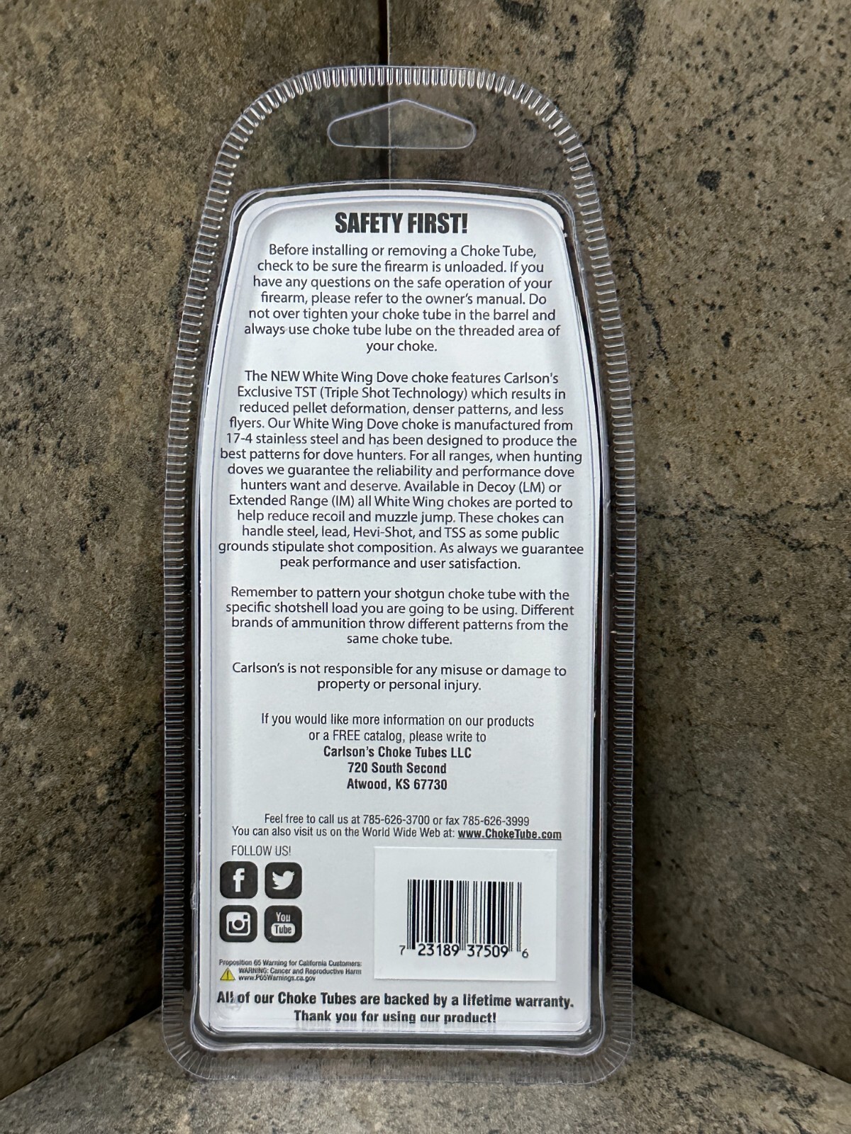 Carlson's White Wing Dove Choke Tube for Benelli Crio Plus 12ga Imp Mod