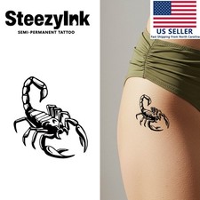 SteezyInk temporary tattoo Scorpion Strike last upto 2 weeks 3 x 3 inch