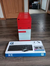 Retro Gamer + Linux Steam Gaming Custom Red/White i5 16gb ssd Zorin OS GPU!