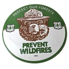 Vintage Smokey Bear Wildfires Porcelain Sign - Gas Pump Forest Station Sign
