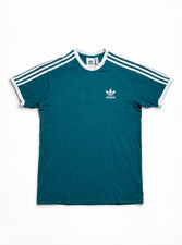 Adidas Originals 3-Stripes Trefoil T-Shirt Teal White Size S