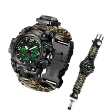 Mens Tactical Military Digital Watch, 23-in-1 Survival Multi-Functional Army ...