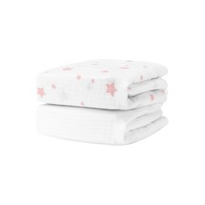 Fitted Crib Sheets 2 Pack Breathable Organic Cotton Stardust Blush Newton Baby