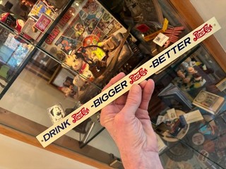 PEPSI=COLA SODA ORIGINAL DEALER SHELF SIGN 1950s N.O.S. SODA COLA GAS OIL VIN