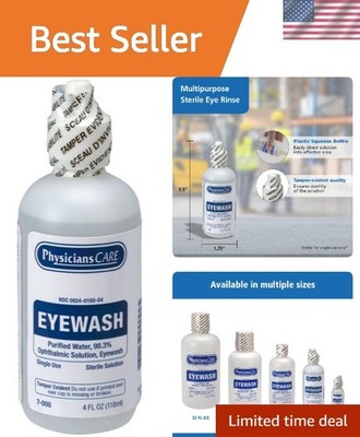 Isotonic Buffered Eye Wash Solution 4 oz - First Aid Essential for Emergencies