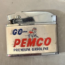 Vintage Howard Co. Flat Advertising Lighter Pemco Motor Oil