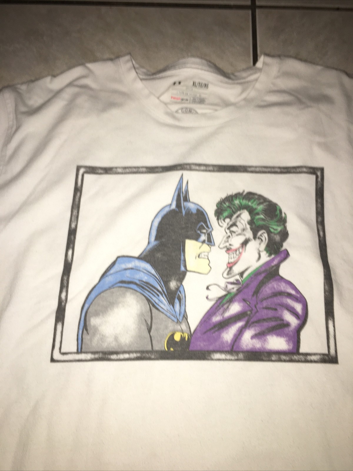 Under Armour X DC Comics Batman Vs The Joker White Used thumbnail 4