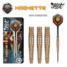 Shot Future Knights Hachette Steel Tip Dart Set-90 Tungsten Barrels-26gm