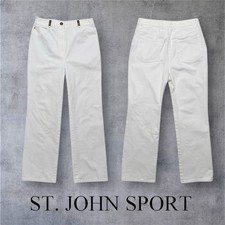 St. John Sport Women  s Vintage White Straight Leg Gold Accents Pants Size 6