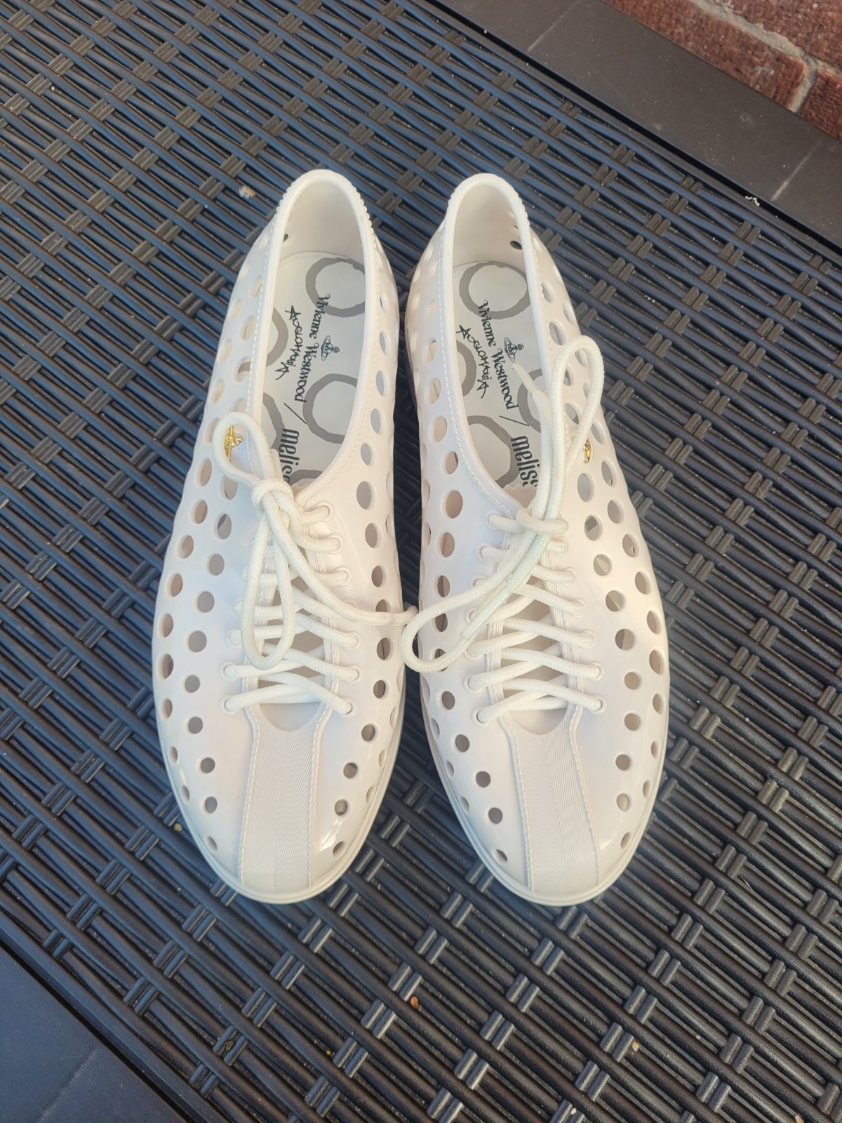 Rare Vivienne Westwood Anglomania Melissa White Cutout Shoes Trainers EU37 UK 4