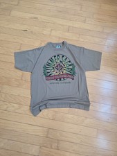 Vintage 90s Earthy Green Safari Single Stitch Made in USA Graphic Shirt Mens XL