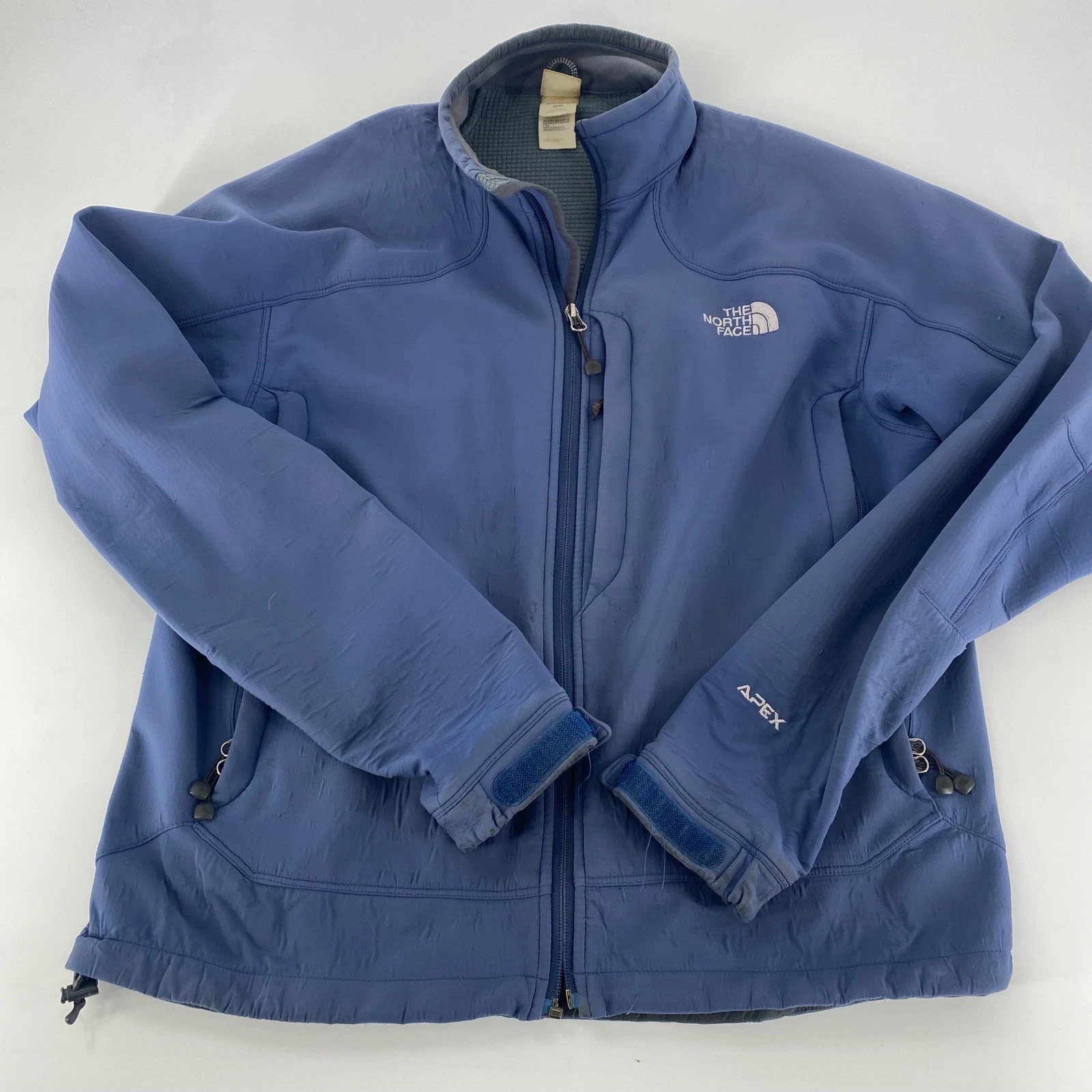 The North Face Apex Softshell Jacket Mens M Blue Full Zip Outdoor Hiking