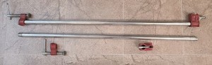 Vintage Brink & Cotton (B&C) No. 520-1 Gluing Clamps w/ 35 Inch Pipes (Set of 2)