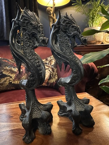 Rare pair of vintage Tom Raine Dragon candlesticks, 1993 limited edition of 1500 - Picture 18 of 21