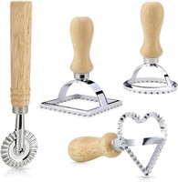 Ravioli-Ausstecher 4-Tlg-Set Edelstahl, Formen Rund Quadrat Herz