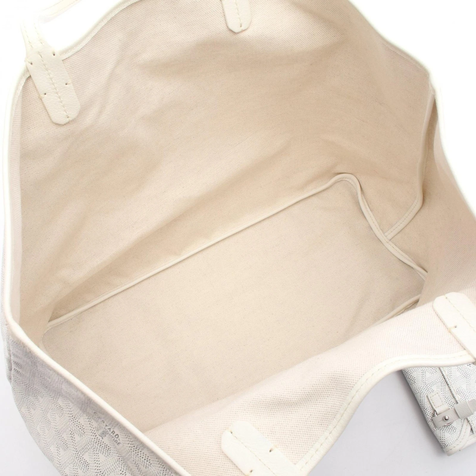 Borsa tote GOYARD Saint Louis PM AMA LOUIS PM tela pelle bianca usata