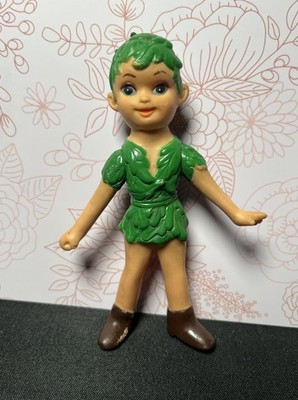 Vintage Jolly Green Giant Sprout Pixie Elf Girl Brown Boots 5 1/4