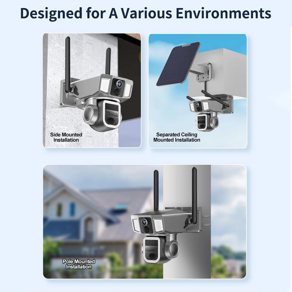 Camera Panel Solar Camera4G/Wifi Home Security Surveillance 10x Optical Zoom NEW - Image 4 of 4