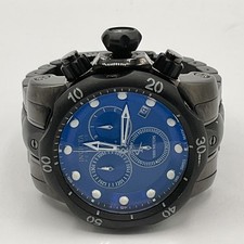 Invicta Reserve Venom 52mm Mens Wrist Watch Blue Dial Black Stainless Steel 5731