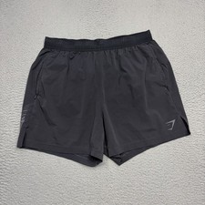 Gymshark Shorts Mens Medium Black Drawstring 5" Inseam Gym Running Training