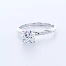 Solitaire Engagement Ring 14K Gold Classic 1.23 CT Round Lab-Grown Diamond D VS1