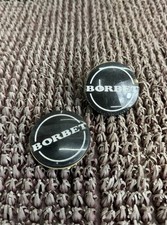 Bmw Borbet Center Cap 74404 Black Logo Emblems Set Of 2