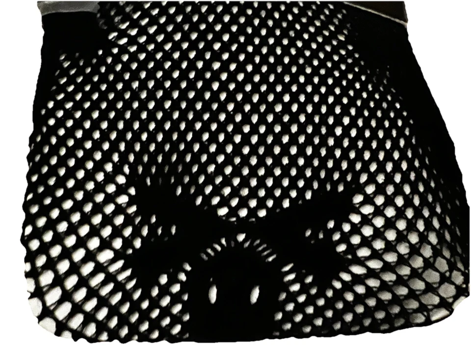 Moda Calavera Estampado Rejilla Transparente Encaje Medias Negro Nip Gótico Punk Metal Medias Foto 3 de 3