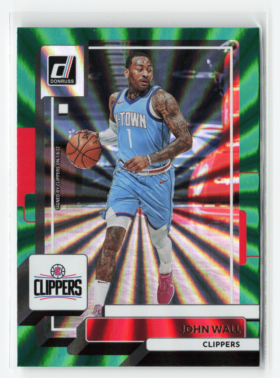 2022-23 PANINI DONRUSS JOHN WALL #194 GREEN LASER CLIPPERS