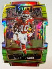 2021 Panini Select  Concourse Derrick Gore #84 Green & Yellow Prizm Die-Cut (RC)