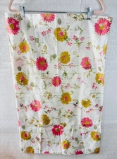VTG MCM MOD LADY PEPPERELL STD PILLOWCASE DAISY ASTER PINK WHITE GOLD FLORAL