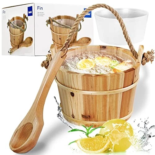 Kela Saunakübel Ø21 cm mit Holzkelle aus hochwertiger Fichte Sauna-Set incl. - Bild 2 von 4