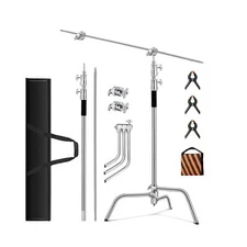 Heavy Duty C Stand 10.8ft/330cm with Holding Arm Carry Bag Sandbag 3*Clip 2*G...