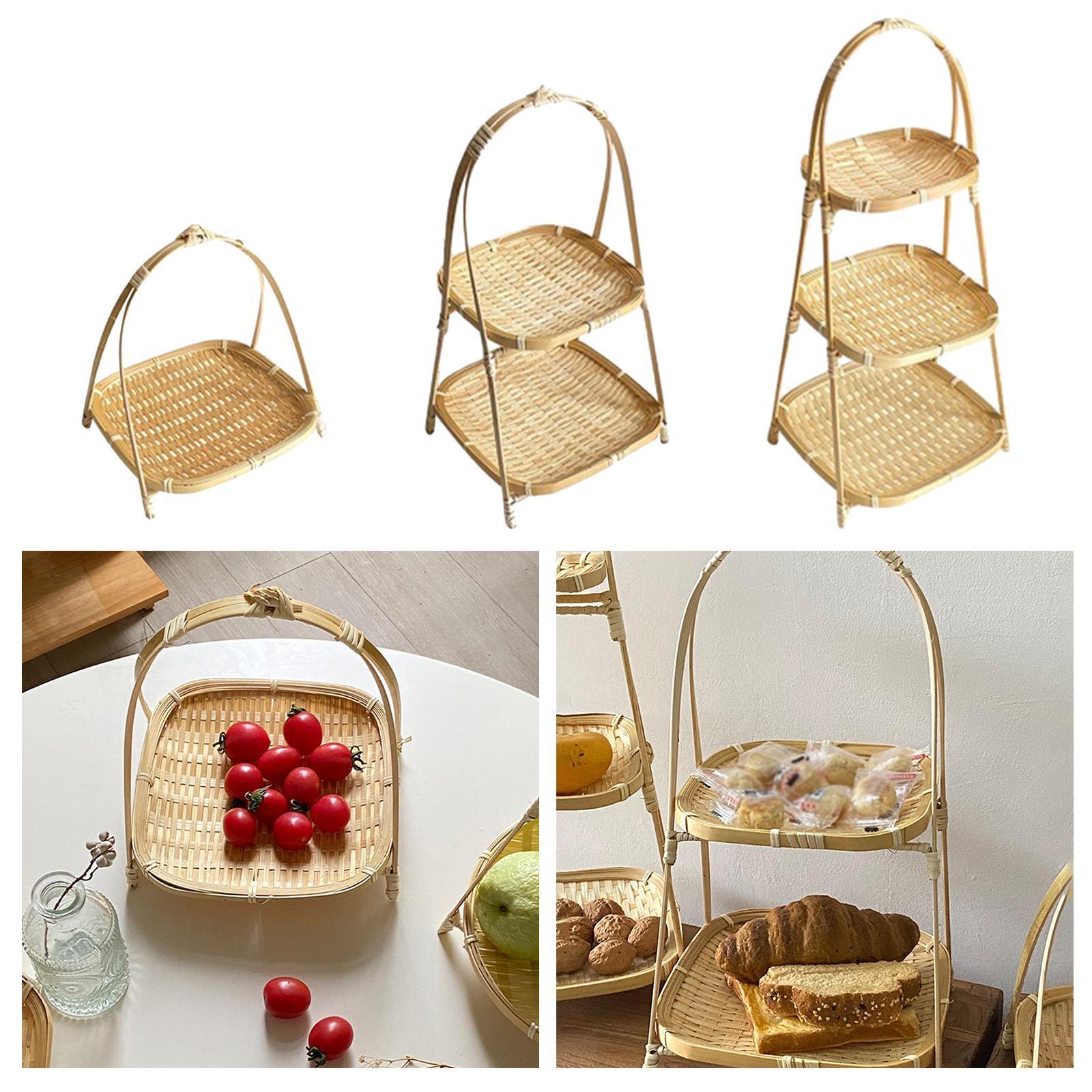 Handwoven Fruit Basket Snack Storage Basket Bread Basket Meal Basket
