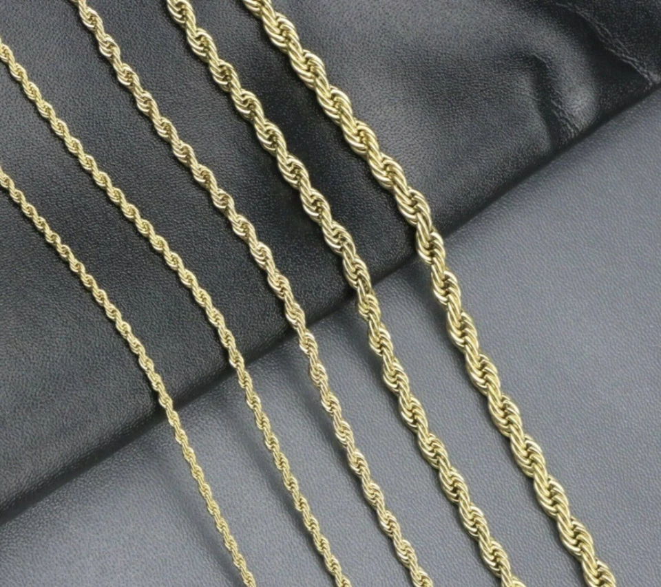 18K Gold Filled Rope Chain Necklace 3/4/5mm 20-30" Mens Women's - Image 4 of 4