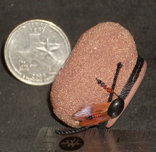 Sand Pot Brown Black Onyx Stone Victorian Microbead Feathers 1:12 #5068 Mini - Picture 4 of 4