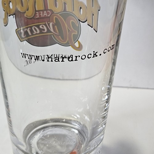 Hard Rock Cafe Washington D.C. 30 Years Pint Beer Glass Budweiser Logo in Base - Picture 3 of 7