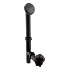 Black 1-1/2 In. Tubular Pull And Drain Bath Waste Drain Kit With 2-hole Overfl