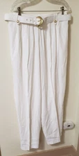 Vintage Diane Marco White Pleated Pants New With Tags Size 24