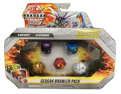 Bakugan GEOGAN Brawler 5 Pack MUTASECT VIPERAGON DRAGONOID FERASCAL PINCITAUR !!
