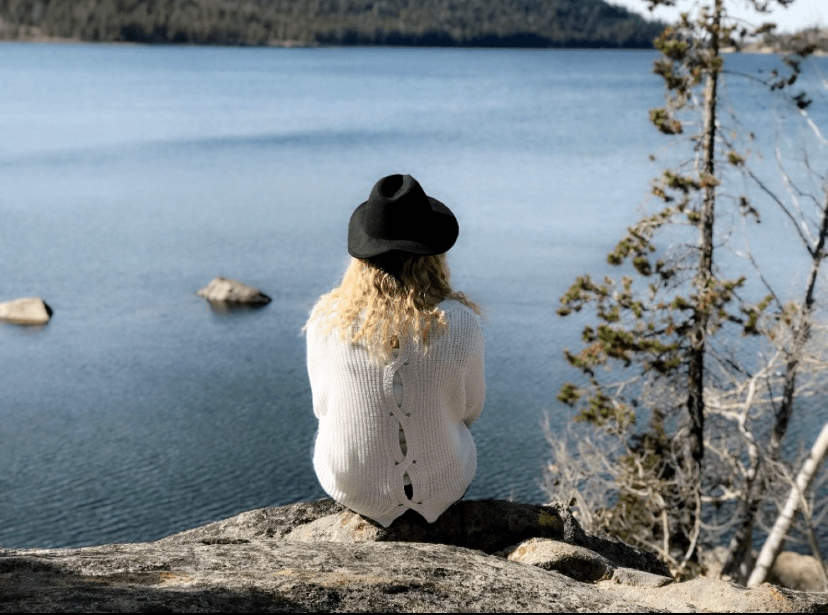 Express Cable Knit Split Back Sweater - image 1