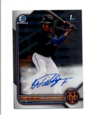 WILLY FANAS 2022 BOWMAN CHROME ROOKIE ON CARD AUTOGRAPH AUTO BC9187