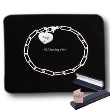 Gravé Trombone Bracelet, Diamant Coupe 925 Argent,Personnalisé,Femmes,Filles