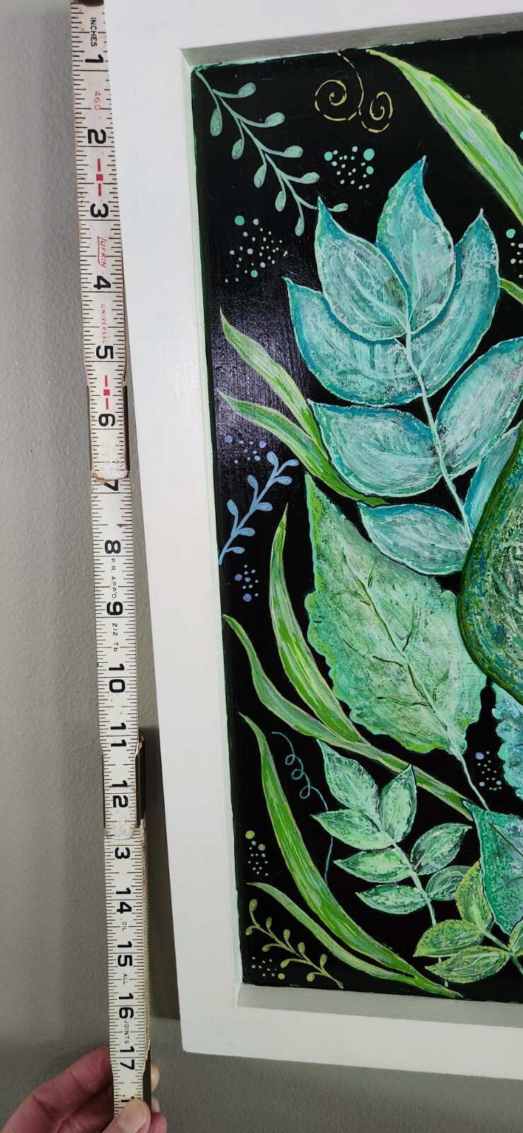 Botanical Wall Art Boho Abstract Hand Painted Wood Framed Original Artist Nature