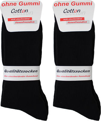 15 Paar Herren Socken schwarz 100% BW o.Naht ohne Gummi