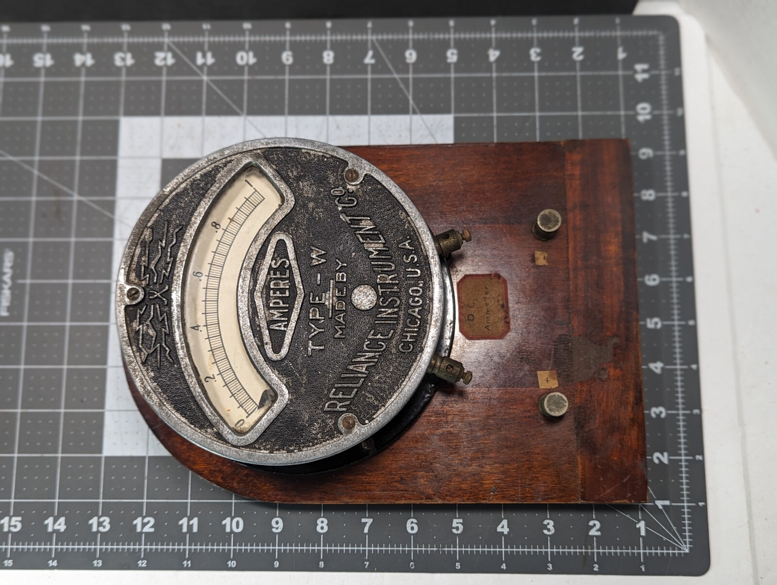 Antique Steampunk Industrial Reliance Instrument Type W Amperes Meter Chicago US