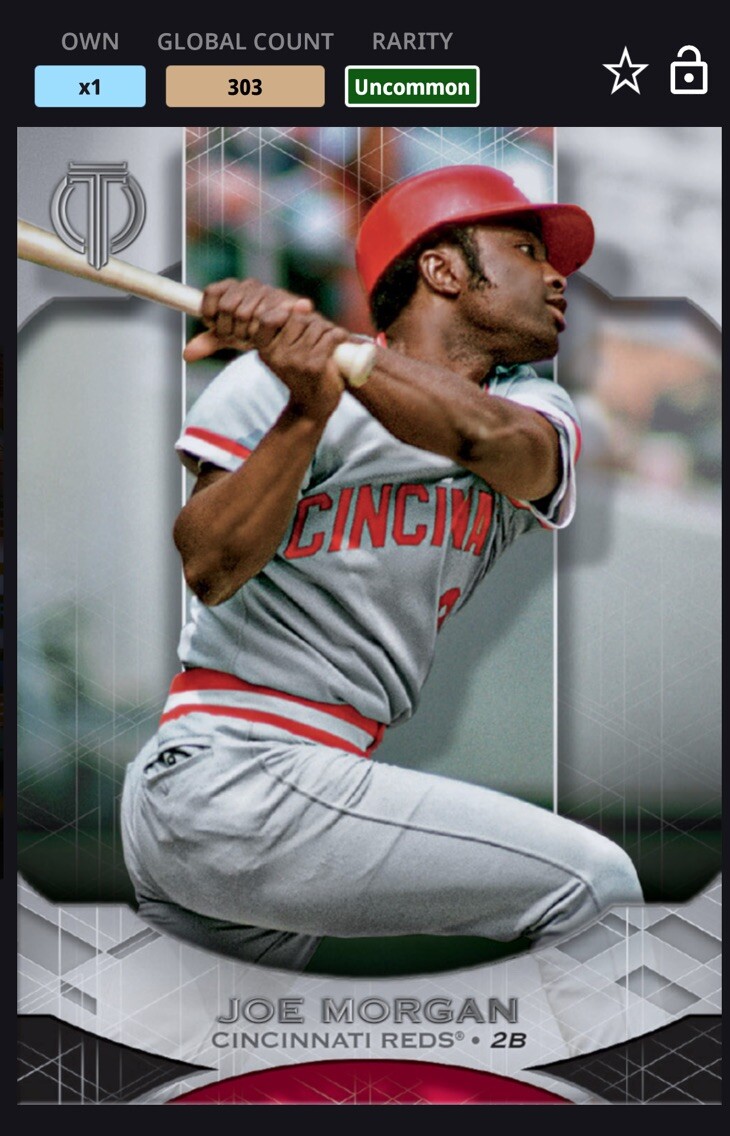 [DIGITAL CARD] TOPPS BUNT 2019 JOE MORGAN 303cc TRIBUTE, CINCY REDS HOF 2B