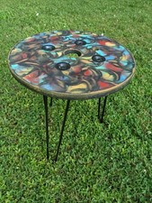 Colorful Reclaimed Pallet Wood UPCYCLED Patio Coffee Table- Vintage, Rustic Look