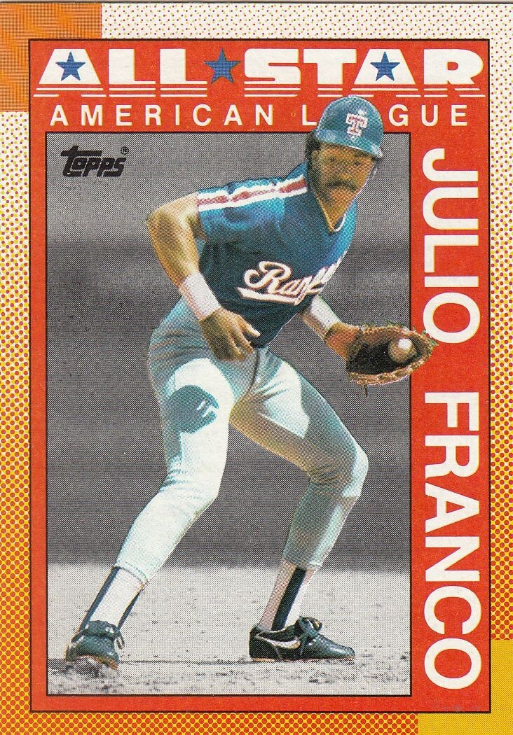 1990 Topps #386 JULIO FRANCO/ALL-STAR Texas Rangers Free Shipping
