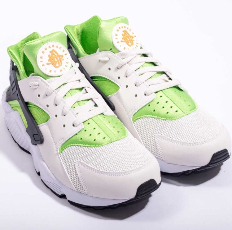 Nike Air Huarache Run 10.5 Action Green Orange White Men  display picture 1
